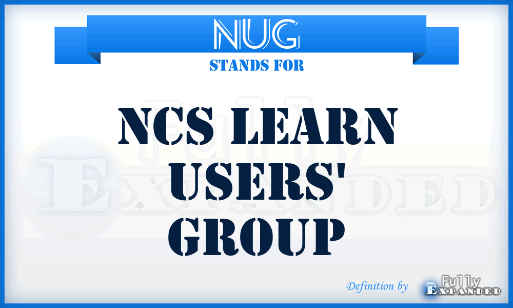 NUG - NCS Learn Users' Group