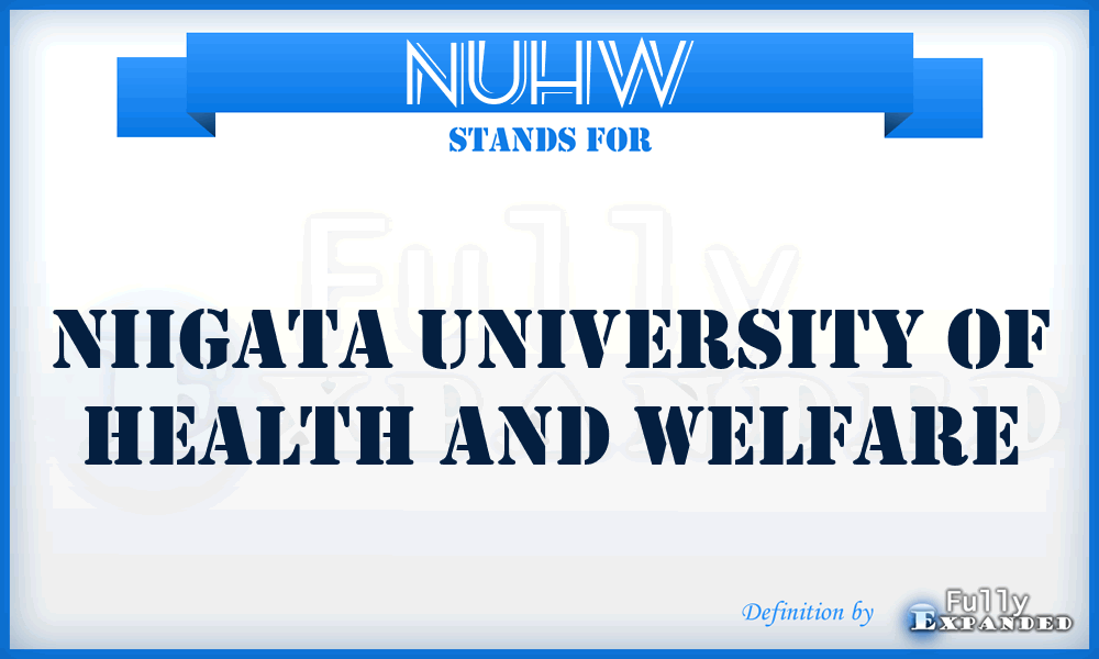 NUHW - Niigata University of Health and Welfare