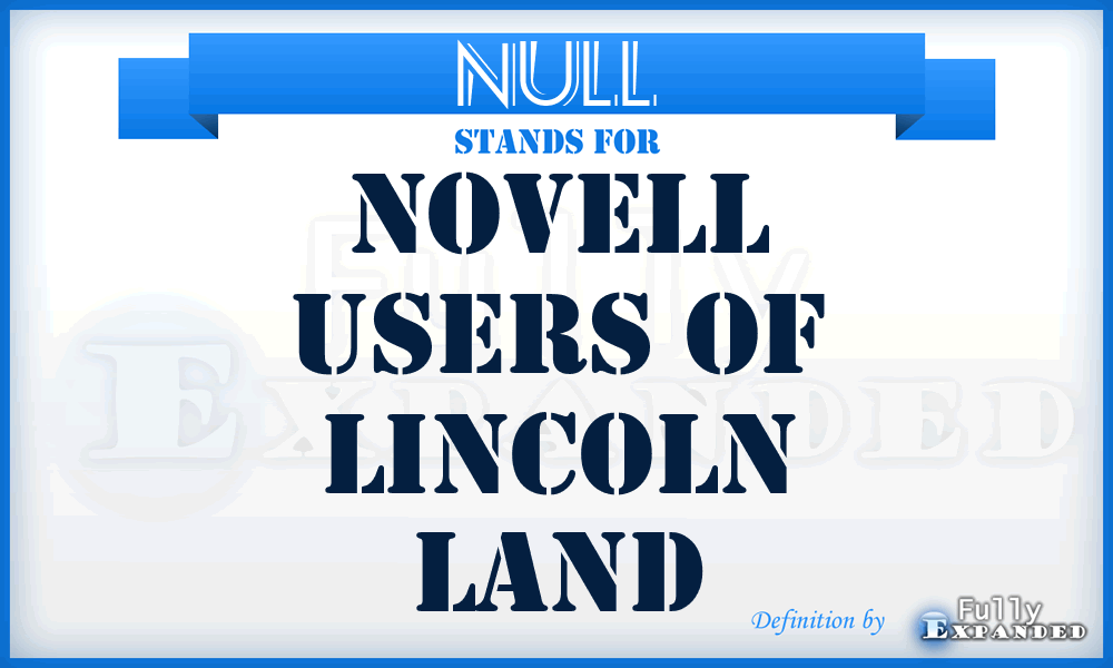 NULL - Novell Users of Lincoln Land