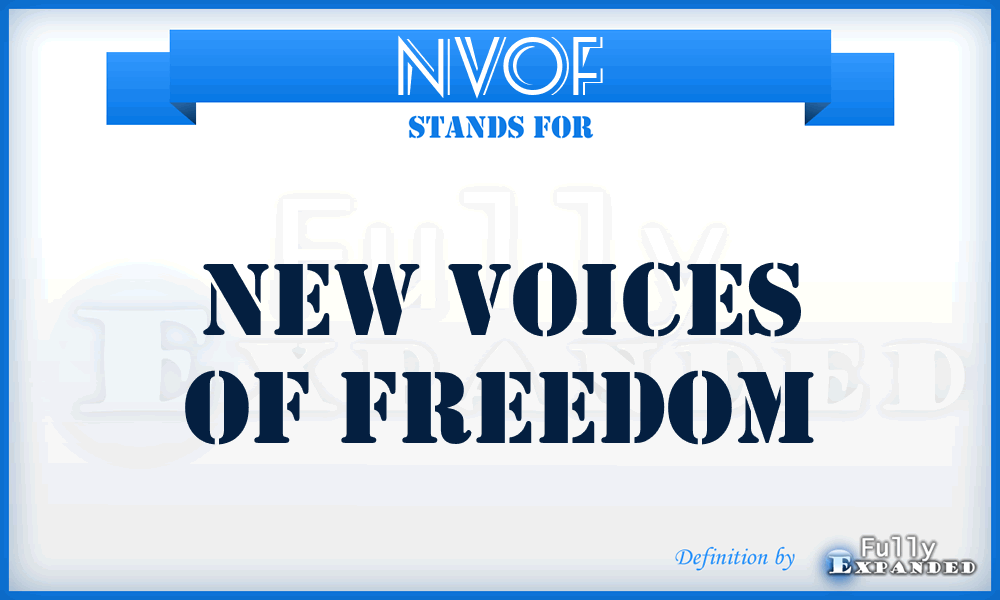 NVOF - New Voices Of Freedom