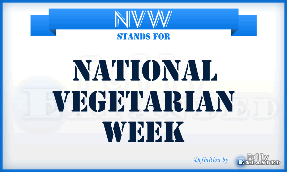 NVW - National Vegetarian Week