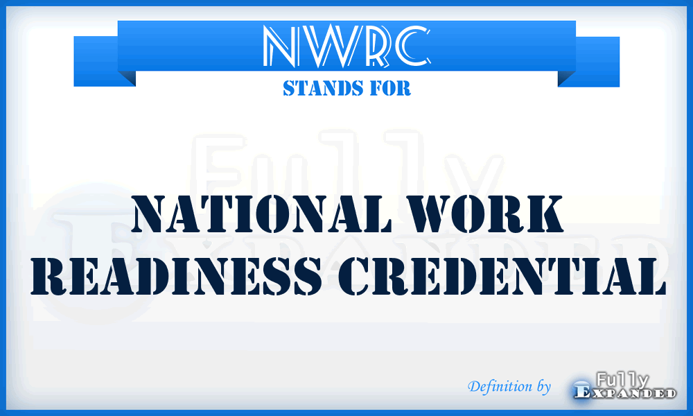 NWRC - National Work Readiness Credential