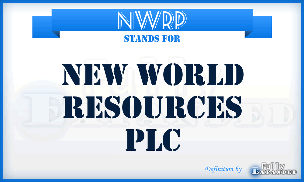 NWRP - New World Resources PLC
