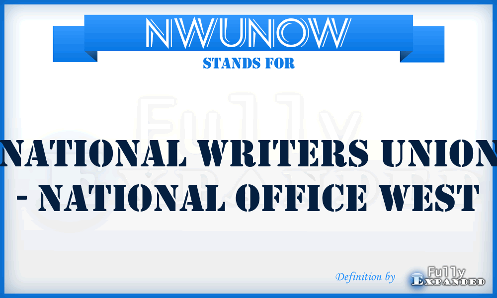 NWUNOW - National Writers Union - National Office West