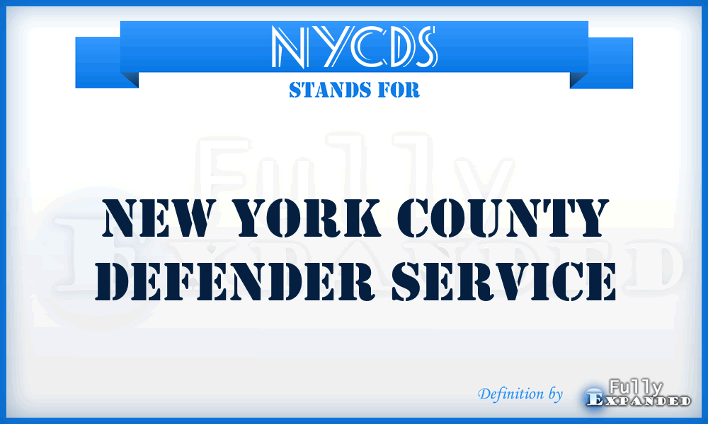 NYCDS - New York County Defender Service