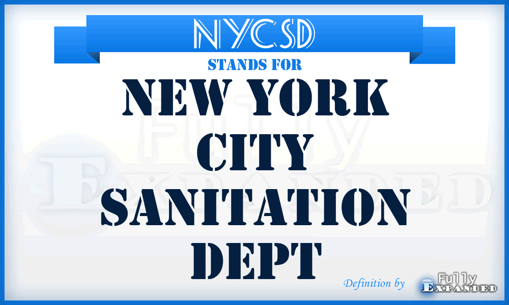 NYCSD - New York City Sanitation Dept