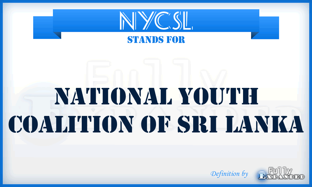 NYCSL - National Youth Coalition of Sri Lanka