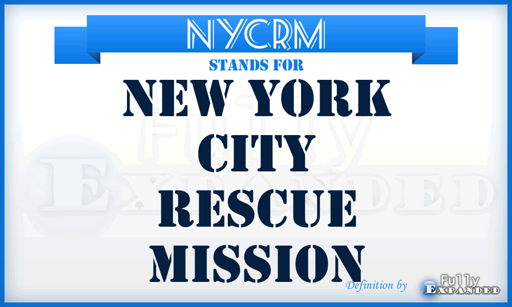 NYCRM - New York City Rescue Mission