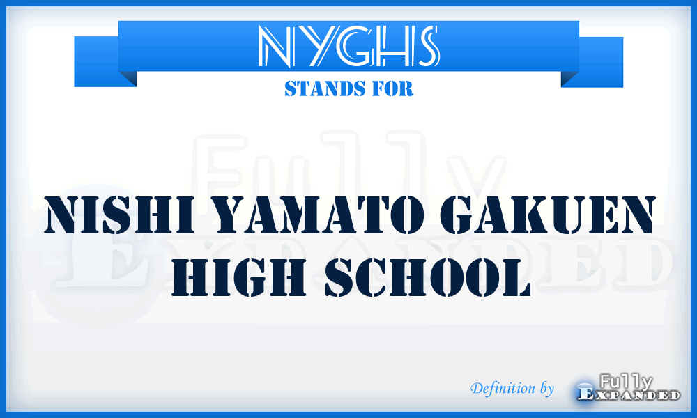 NYGHS - Nishi Yamato Gakuen High School