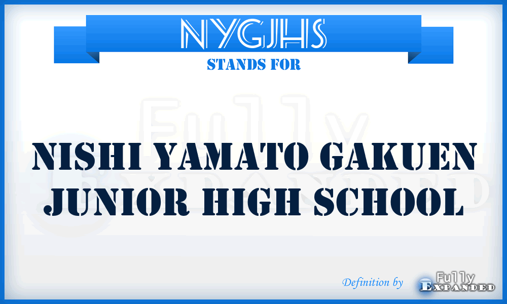 NYGJHS - Nishi Yamato Gakuen Junior High School