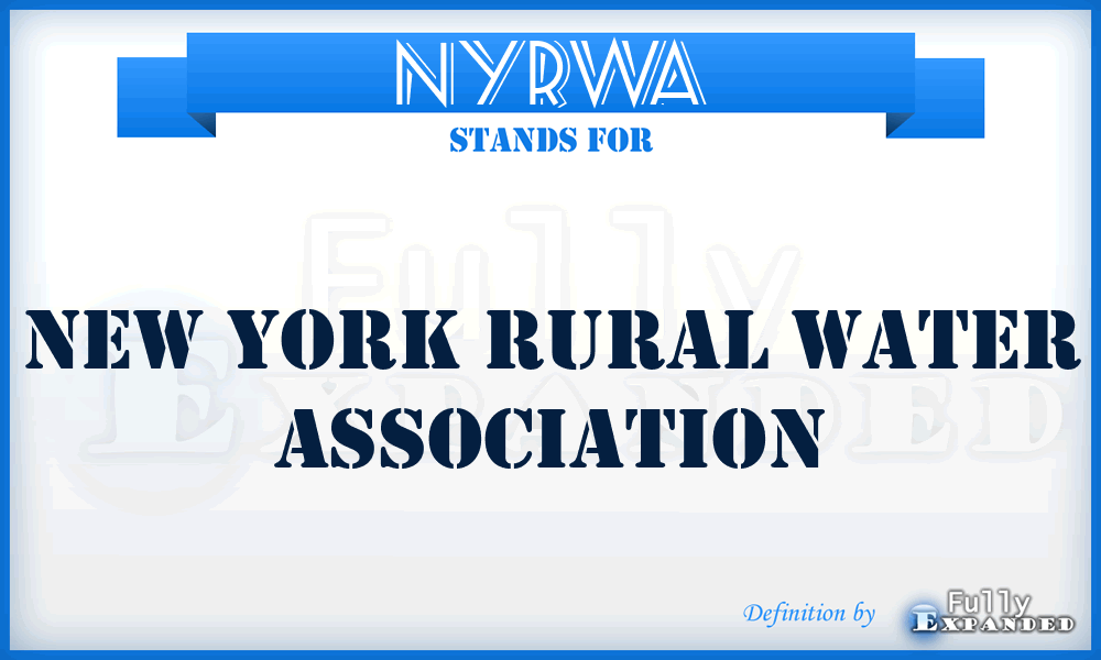 NYRWA - New York Rural Water Association