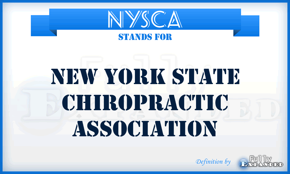 NYSCA - New York State Chiropractic Association