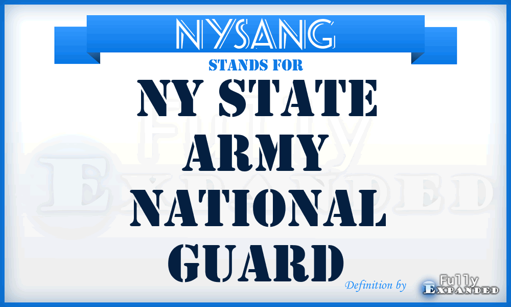 NYSANG - NY State Army National Guard