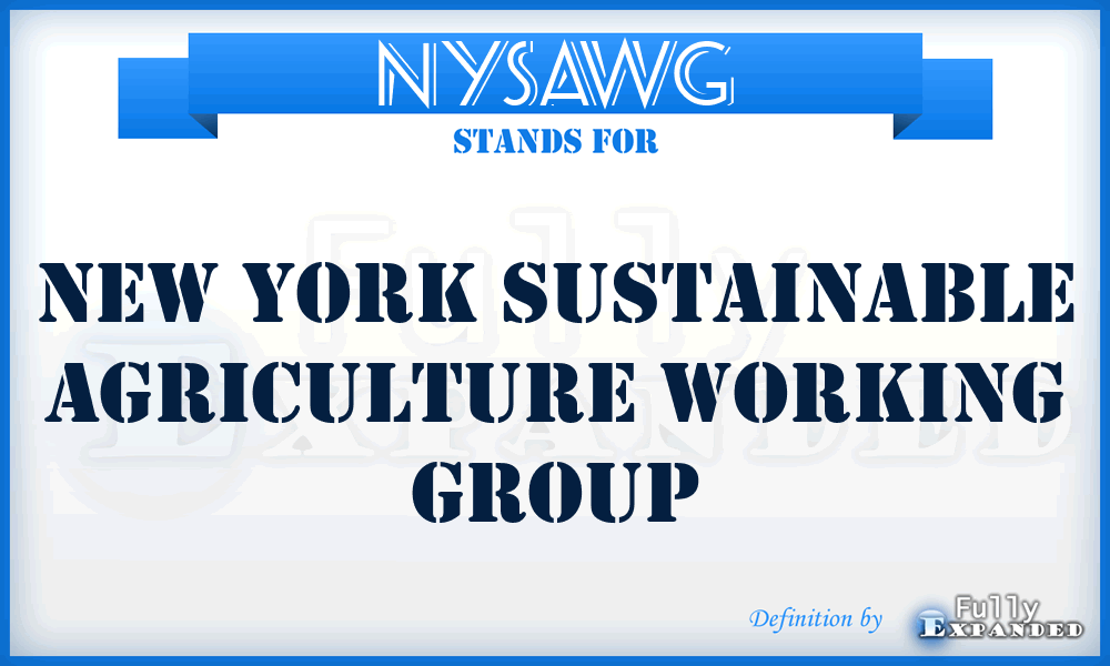 NYSAWG - New York Sustainable Agriculture Working Group