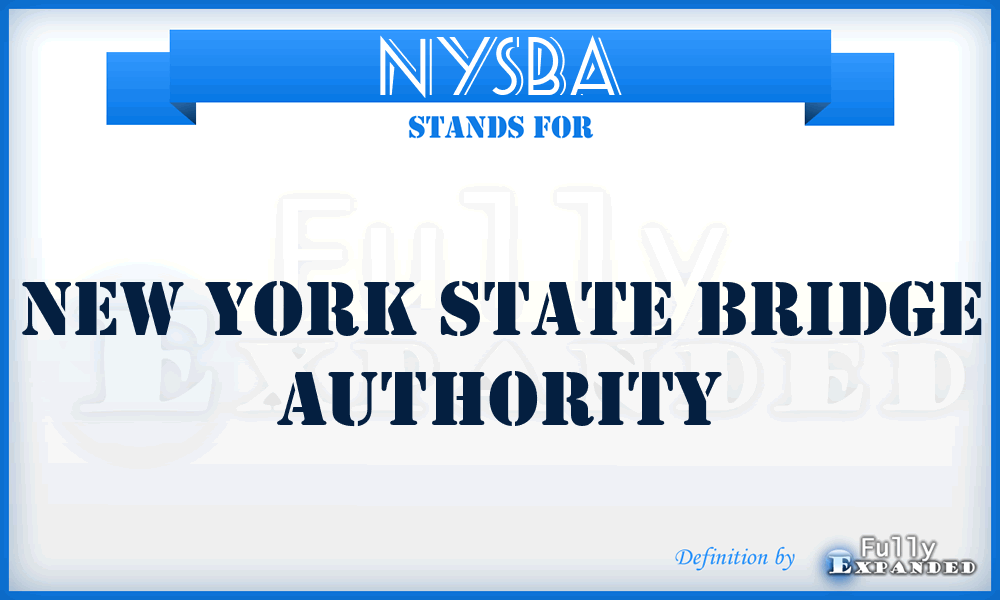 NYSBA - New York State Bridge Authority