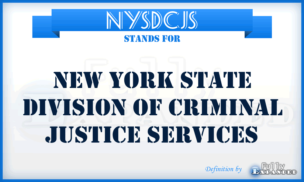 NYSDCJS - New York State Division of Criminal Justice Services