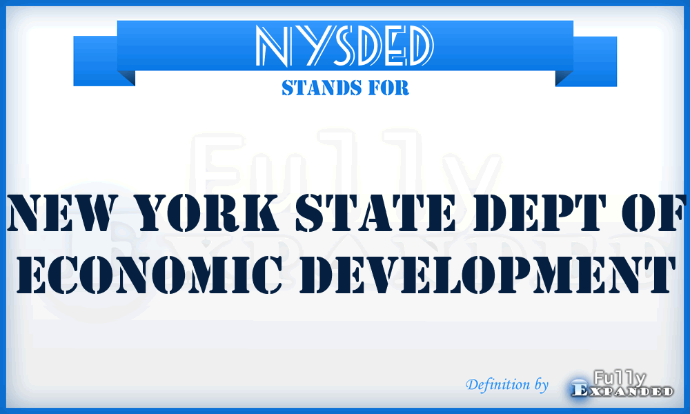 NYSDED - New York State Dept of Economic Development