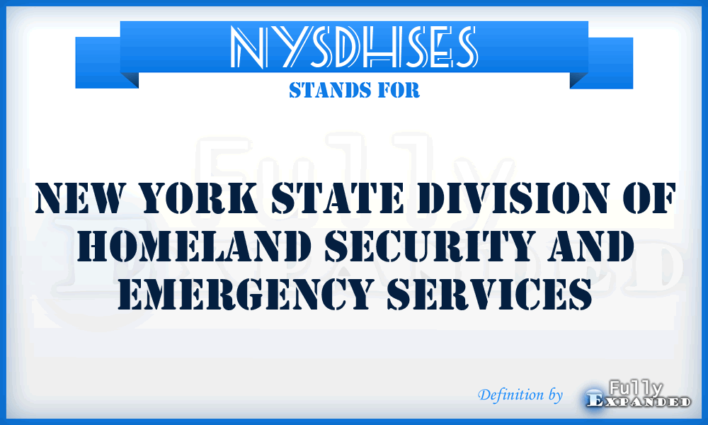 NYSDHSES - New York State Division of Homeland Security and Emergency Services