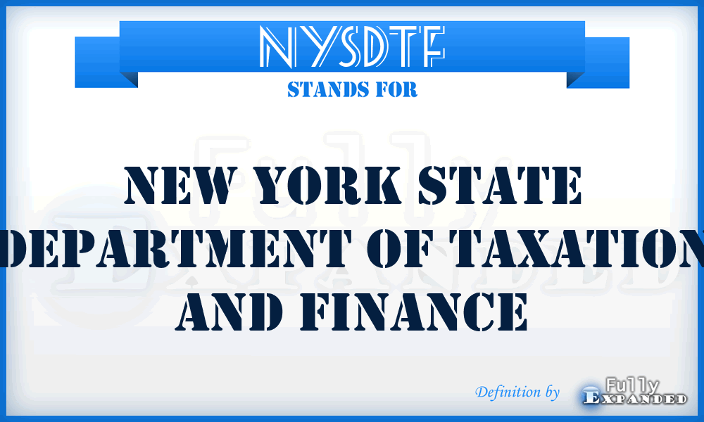 NYSDTF - New York State Department of Taxation and Finance