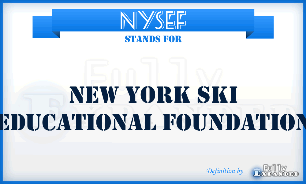 NYSEF - New York Ski Educational Foundation