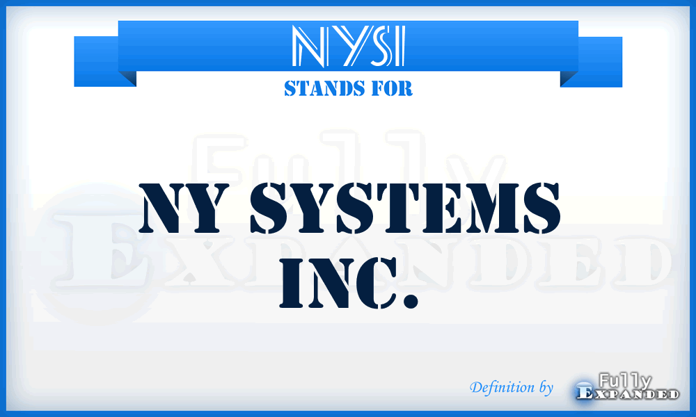 NYSI - NY Systems Inc.