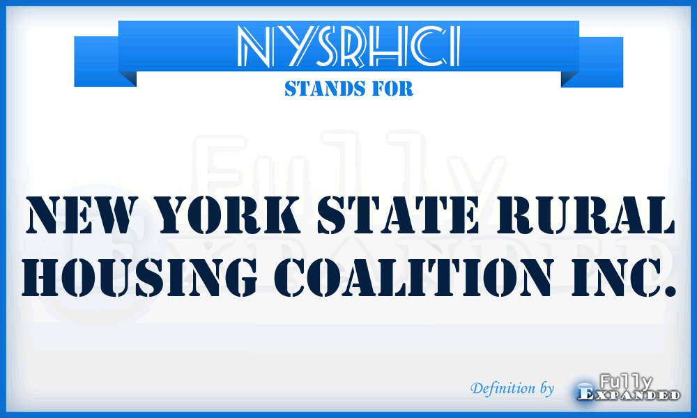 NYSRHCI - New York State Rural Housing Coalition Inc.