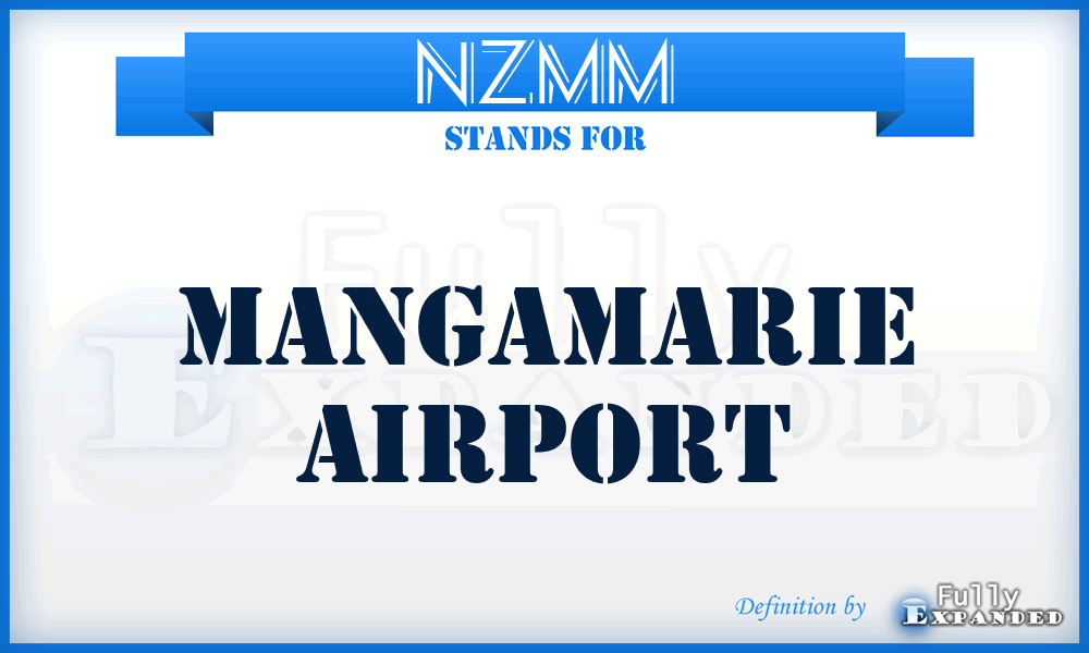 NZMM - Mangamarie airport