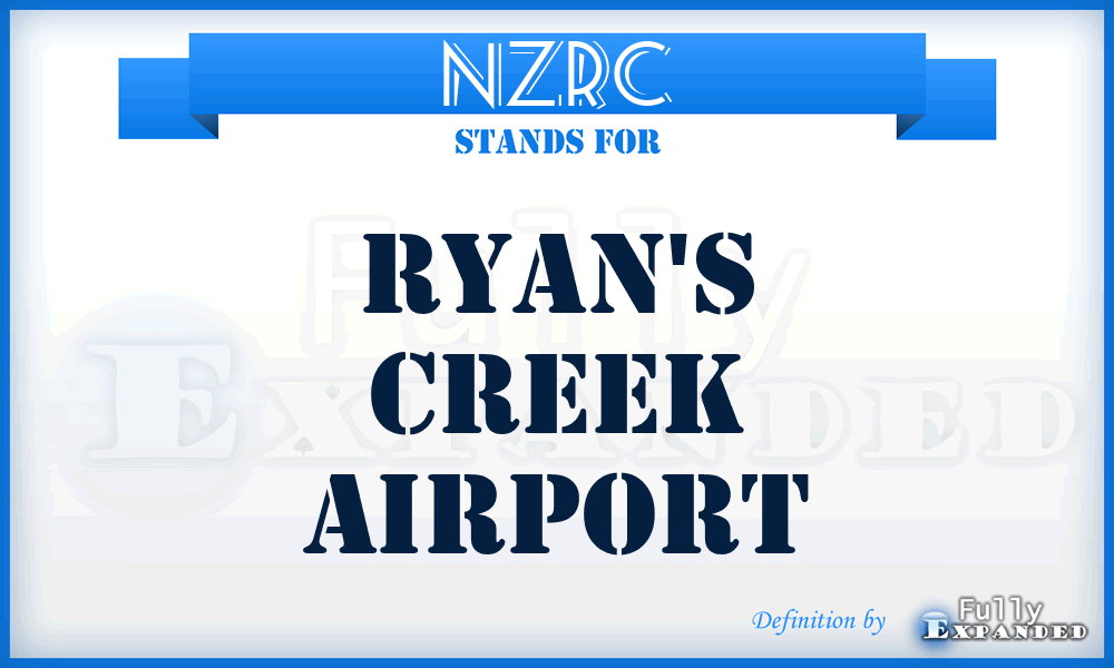 NZRC - Ryan's Creek airport