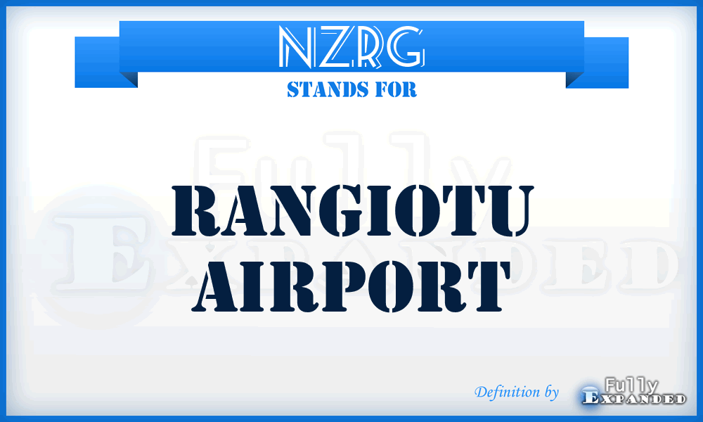 NZRG - Rangiotu airport
