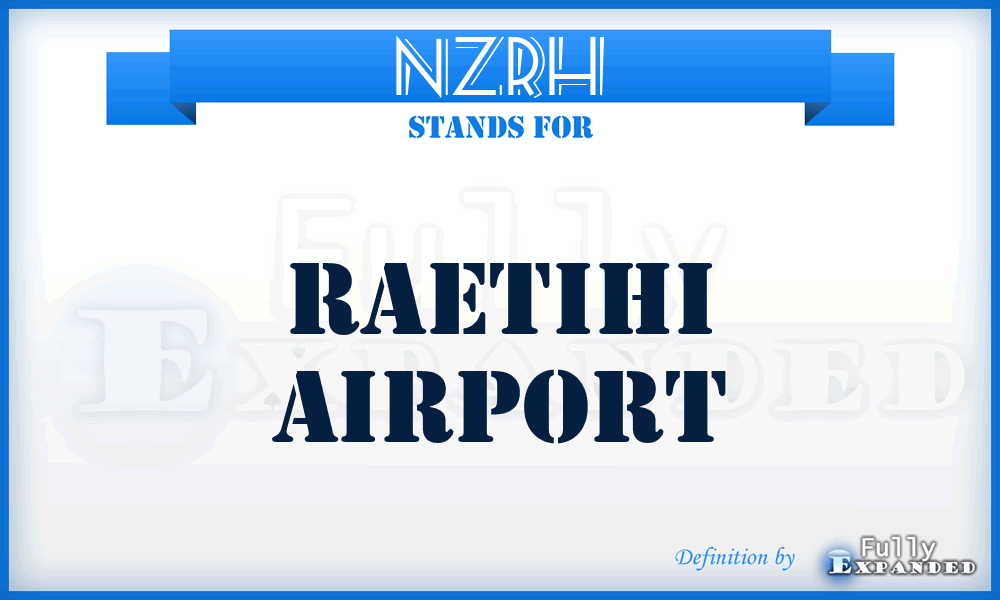 NZRH - Raetihi airport