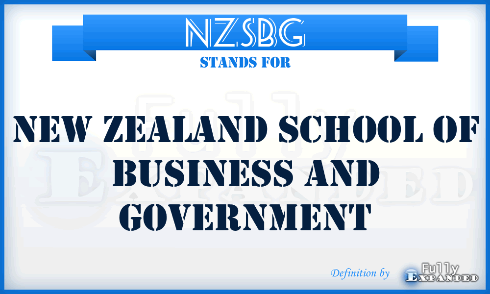 NZSBG - New Zealand School of Business and Government