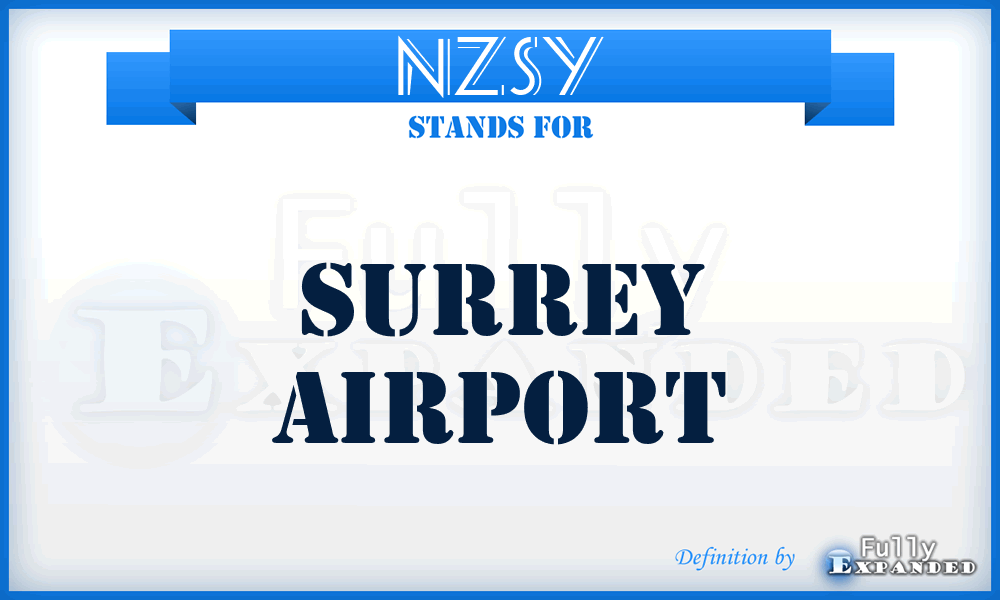 NZSY - Surrey airport