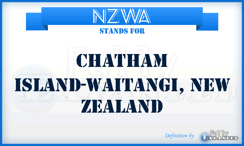 NZWA - Chatham Island-Waitangi, New Zealand