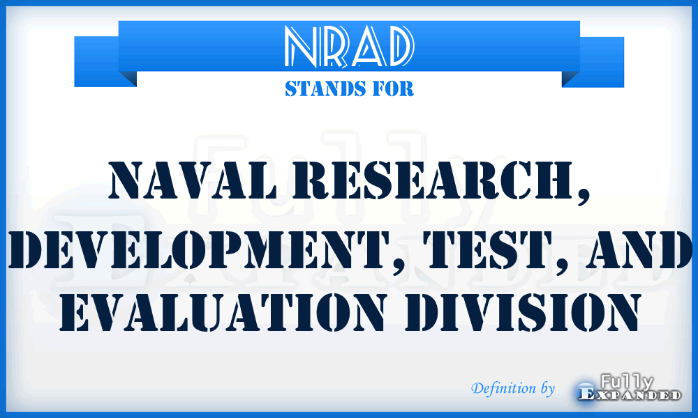 NraD - Naval Research, Development, Test, and Evaluation Division