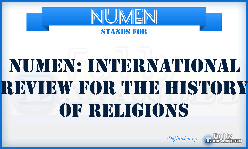 Numen - Numen: International Review for the History of Religions