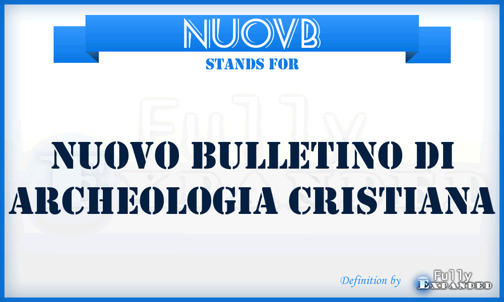 NuovB - Nuovo bulletino di archeologia cristiana