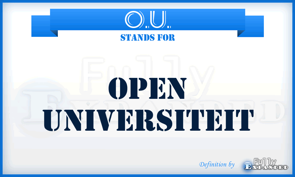 O.U. - Open Universiteit