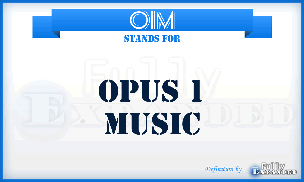O1M - Opus 1 Music