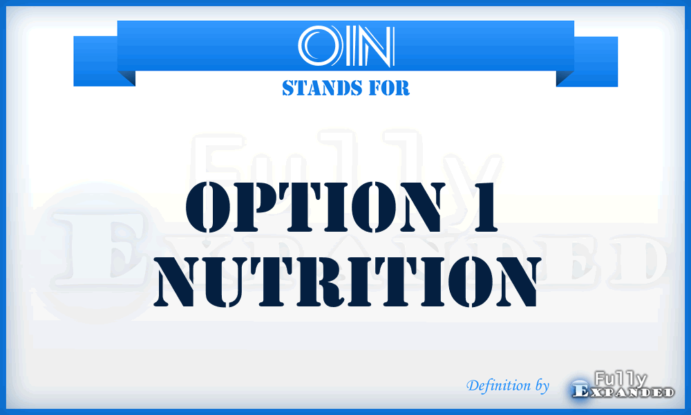 O1N - Option 1 Nutrition