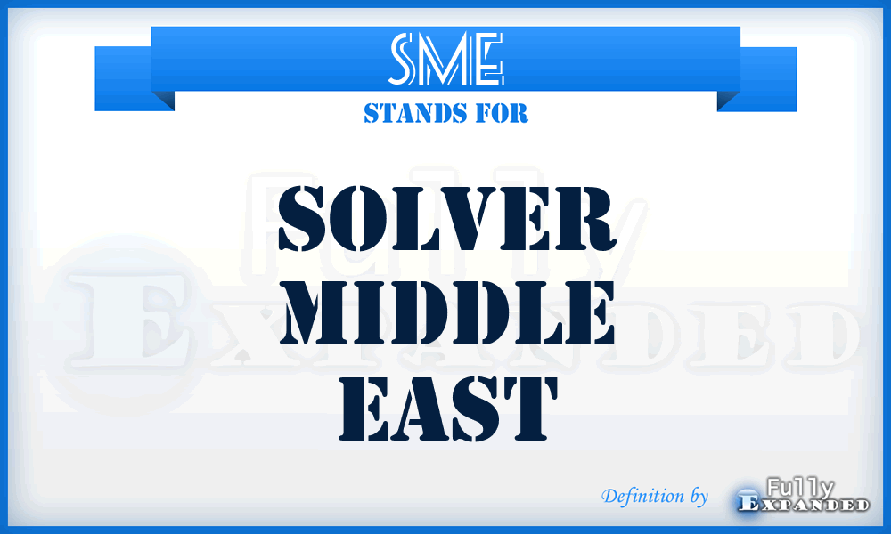 SME - Solver Middle East