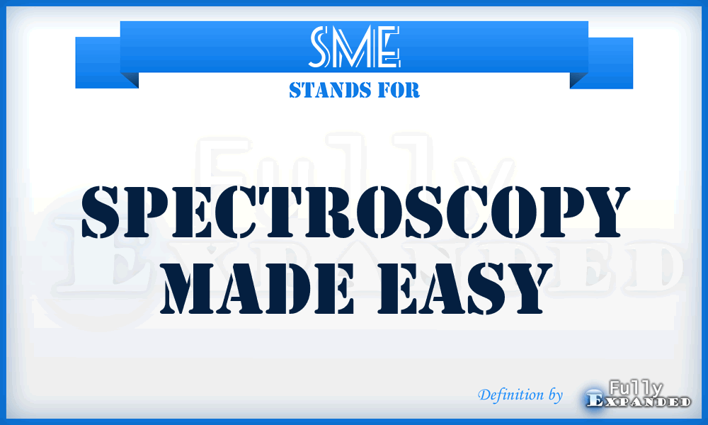 SME - Spectroscopy Made Easy