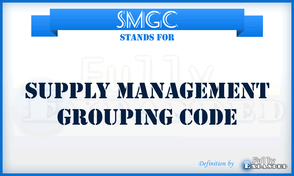 SMGC - supply management grouping code