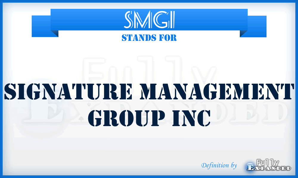 SMGI - Signature Management Group Inc