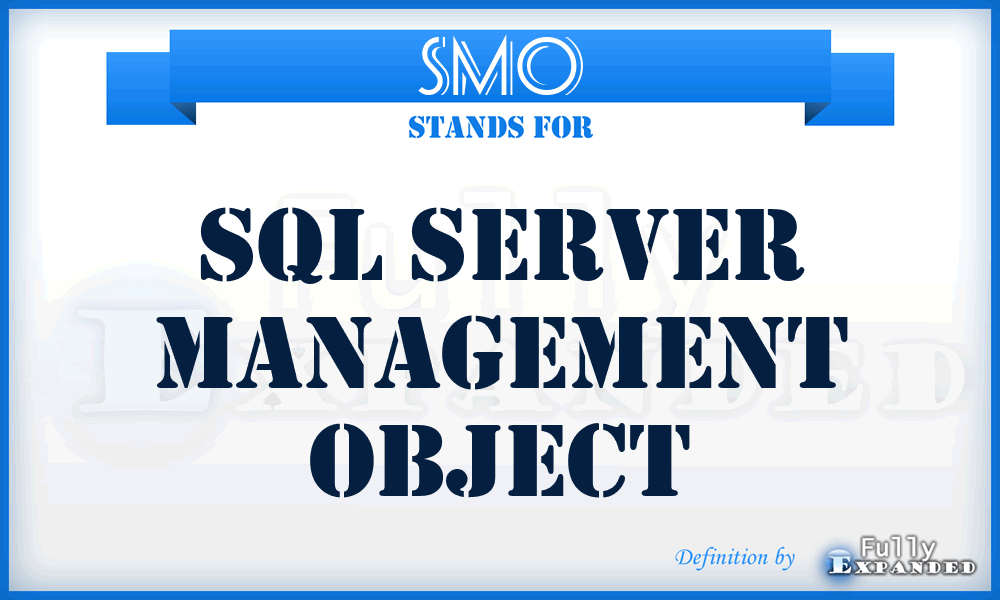 SMO - SQL Server Management Object