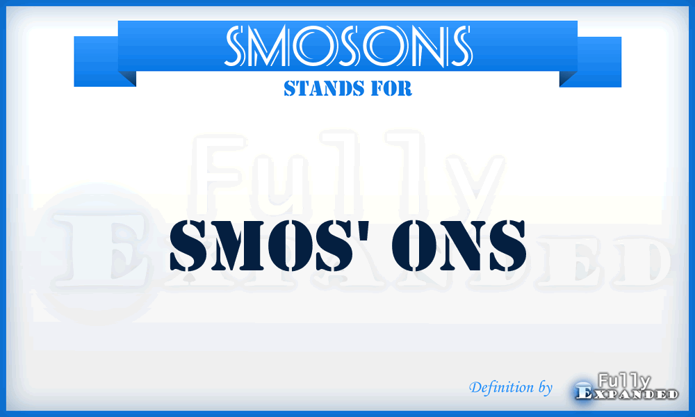 SMOSONS - Smos' ons