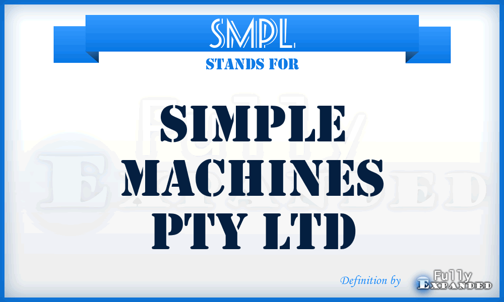 SMPL - Simple Machines Pty Ltd