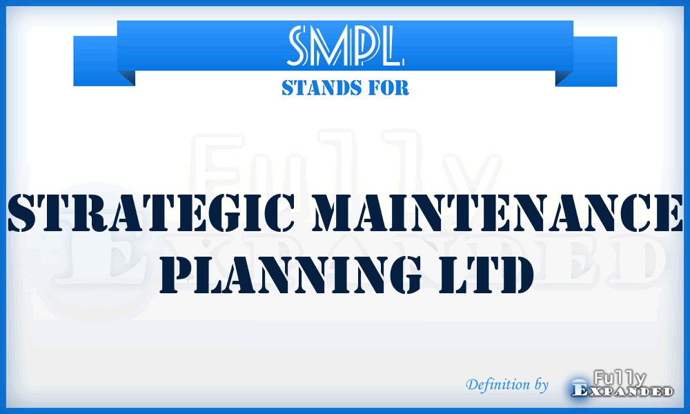 SMPL - Strategic Maintenance Planning Ltd