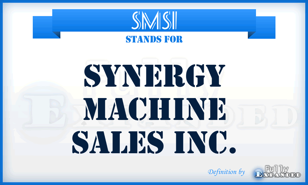 SMSI - Synergy Machine Sales Inc.