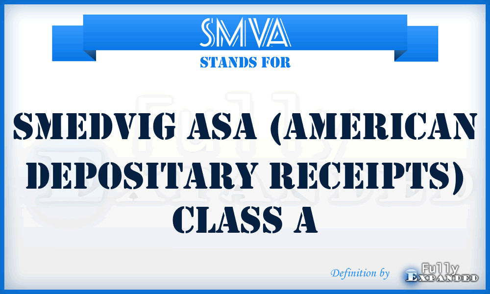 SMVA - Smedvig ASA (American Depositary Receipts) Class A