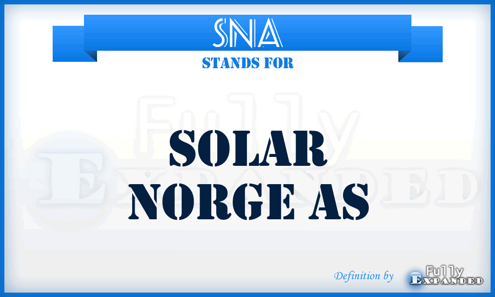 SNA - Solar Norge As